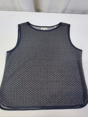 Max Studio Black Pattern Pullover Sleeveless Timeless Knit Top Large